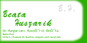 beata huszarik business card